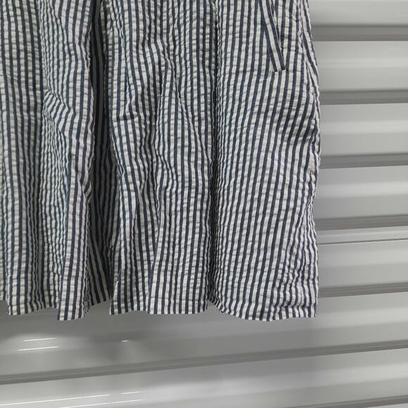 Banana Republic Womens Skirt Sz 10P Blue Seersucker Y2K Coastal Cowgirl Preppy - Picture 3 of 9